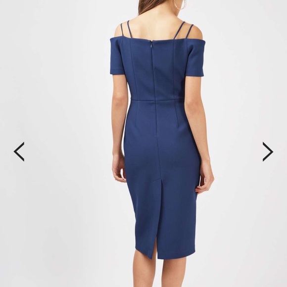 Topshop Blue Midi Dress - Picture 3 of 4